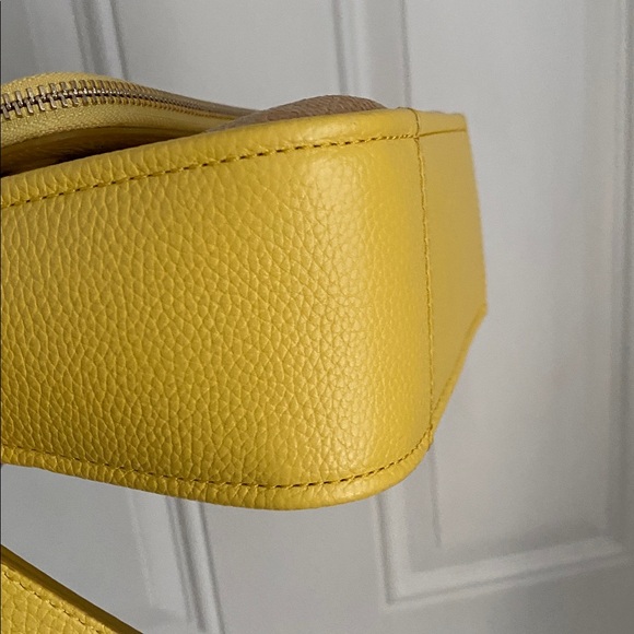 Kate Spade NY Yellow Leather 'Run Around Raffia' Dot Large Flap Crossbody Bag - Picture 14 of 17